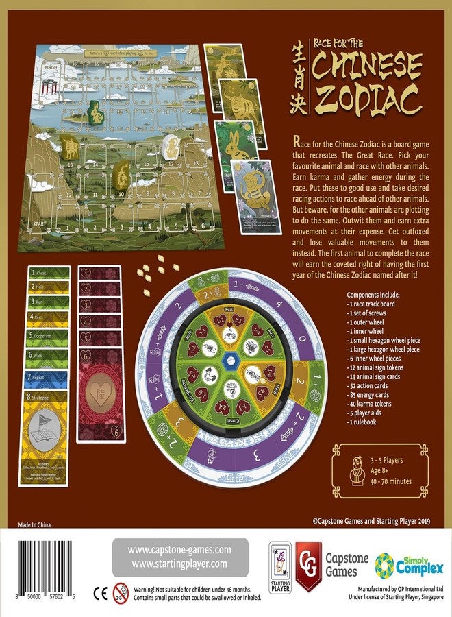 Capstone Games: Race for The Chinese Zodiac - Interactive Simultaneous Card Game, 3-5 Players, Ages 8+, 40 to 70 Min - Image 3